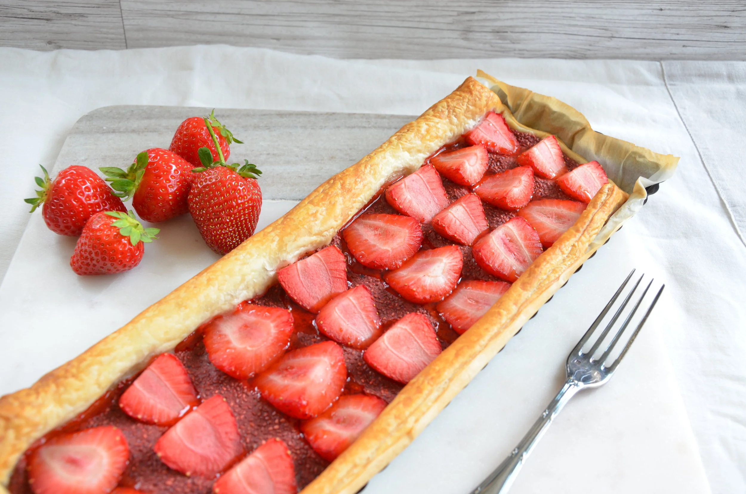 chia jam strawberry tart