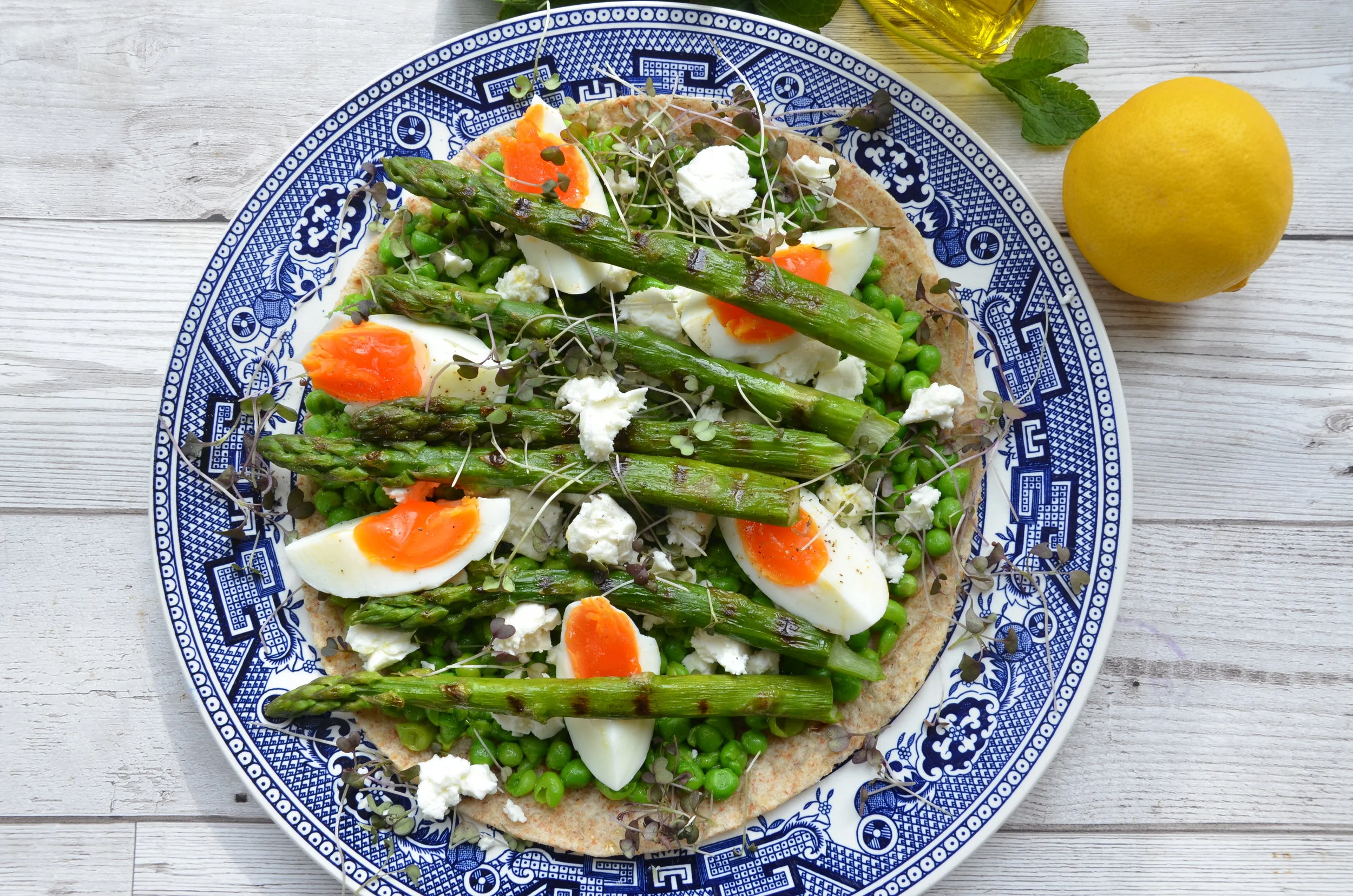 asparagus, pea & feta wrap