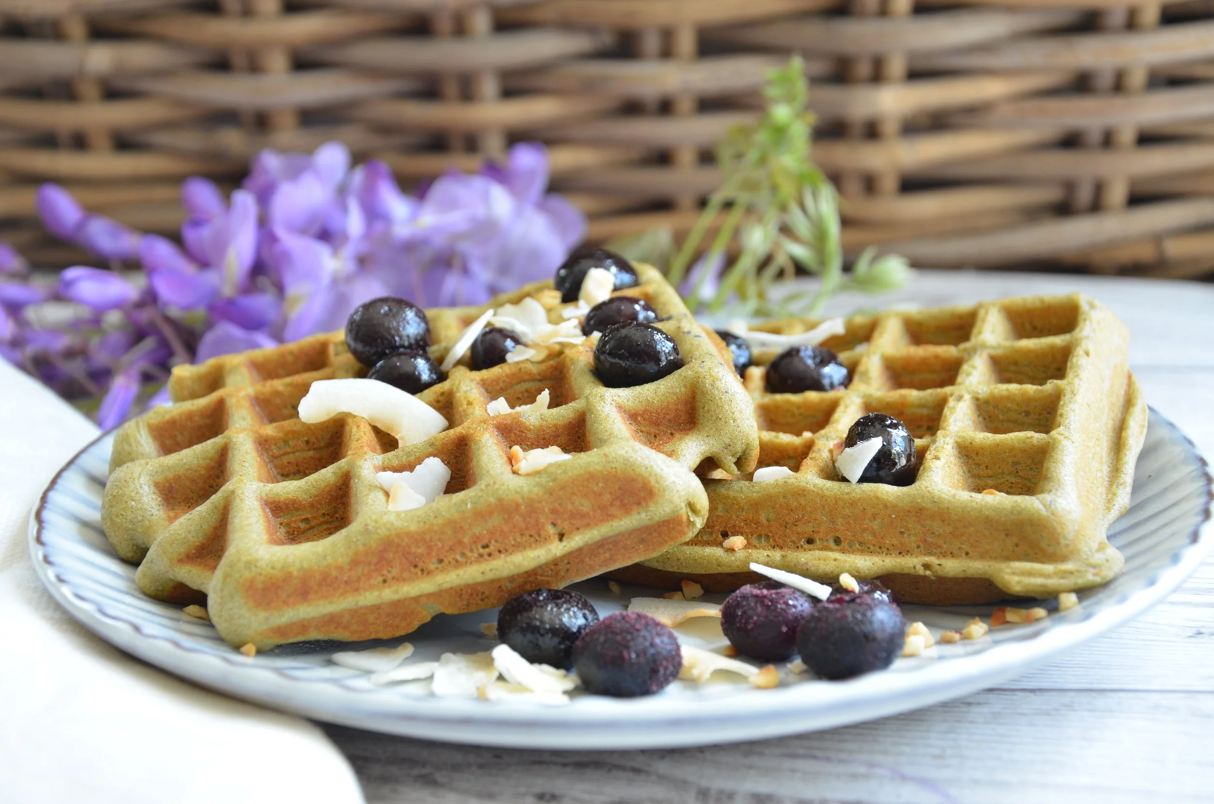 Matcha green tea waffle