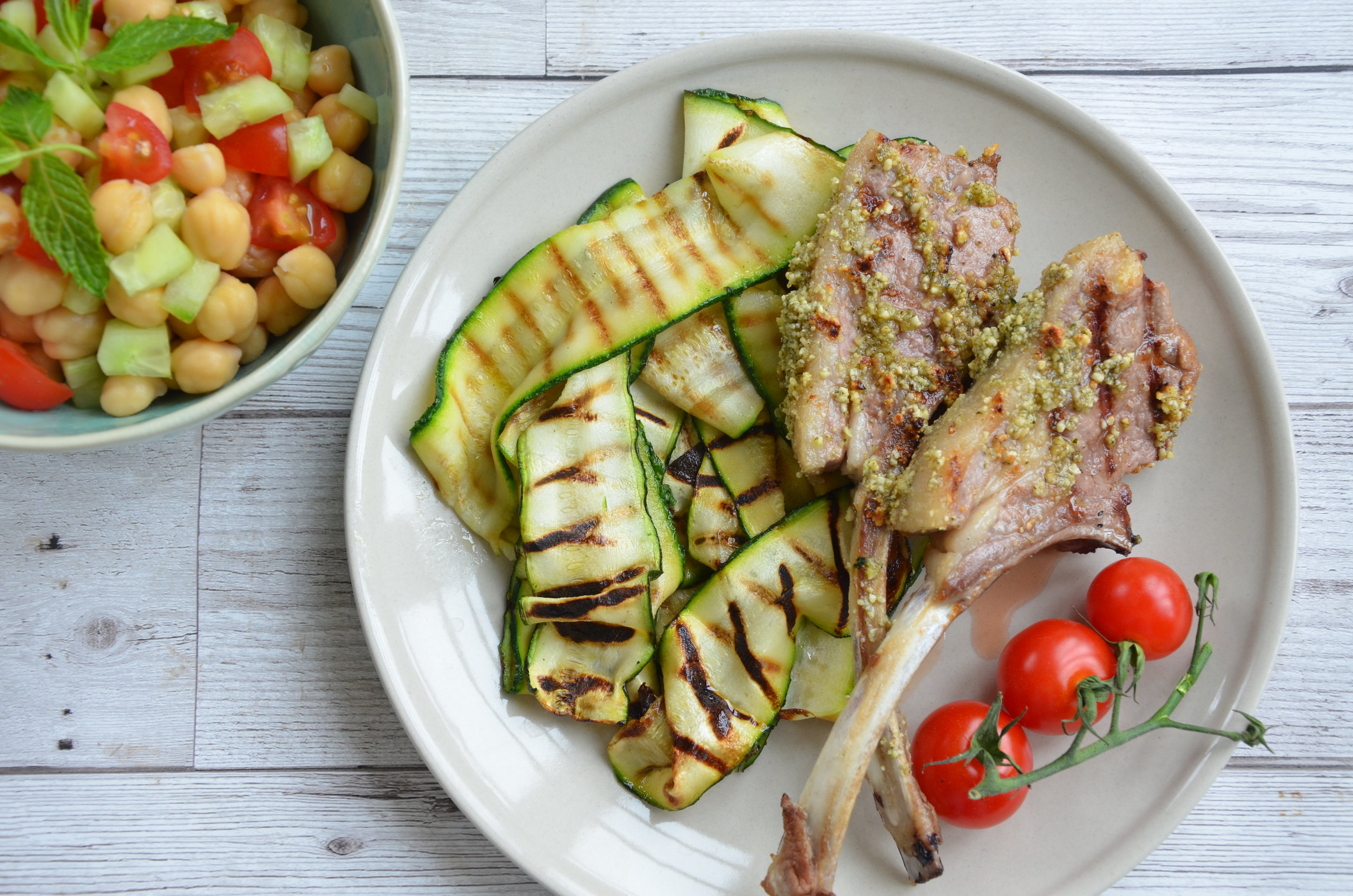 mint &amp; cashew rack of lamb