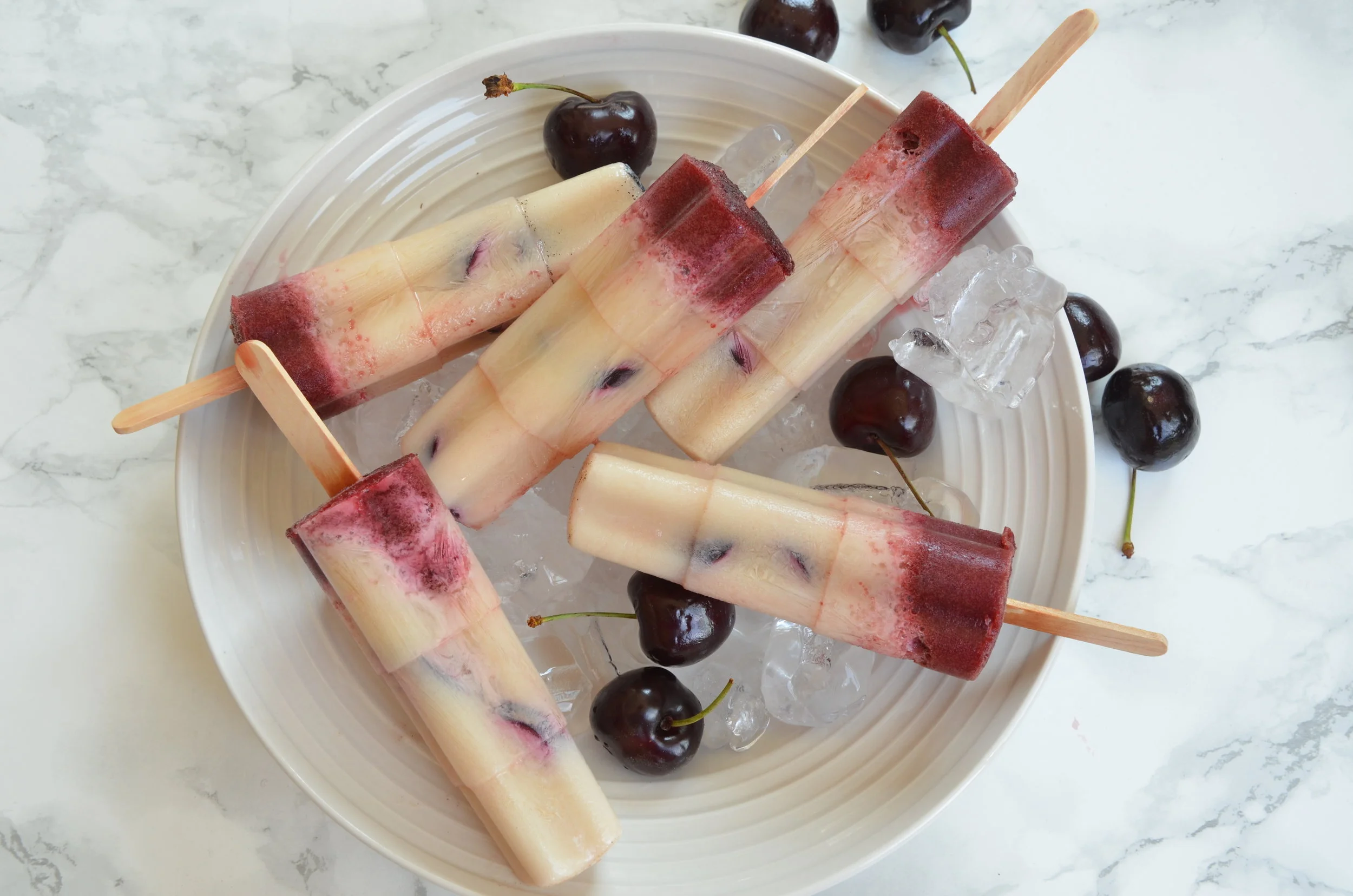 cherry &amp; almond ice lollies