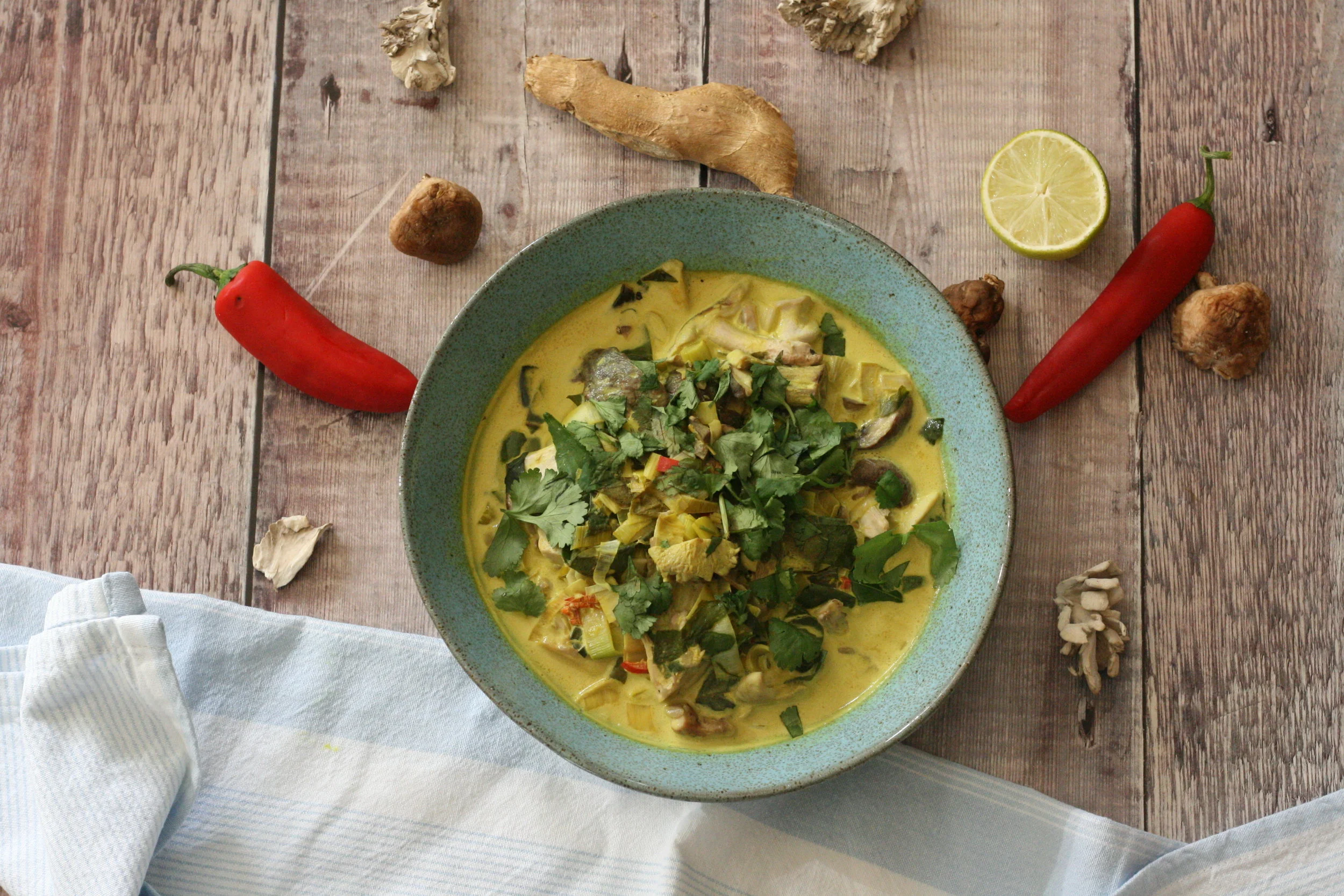 mushroom, spinach & coconut curry