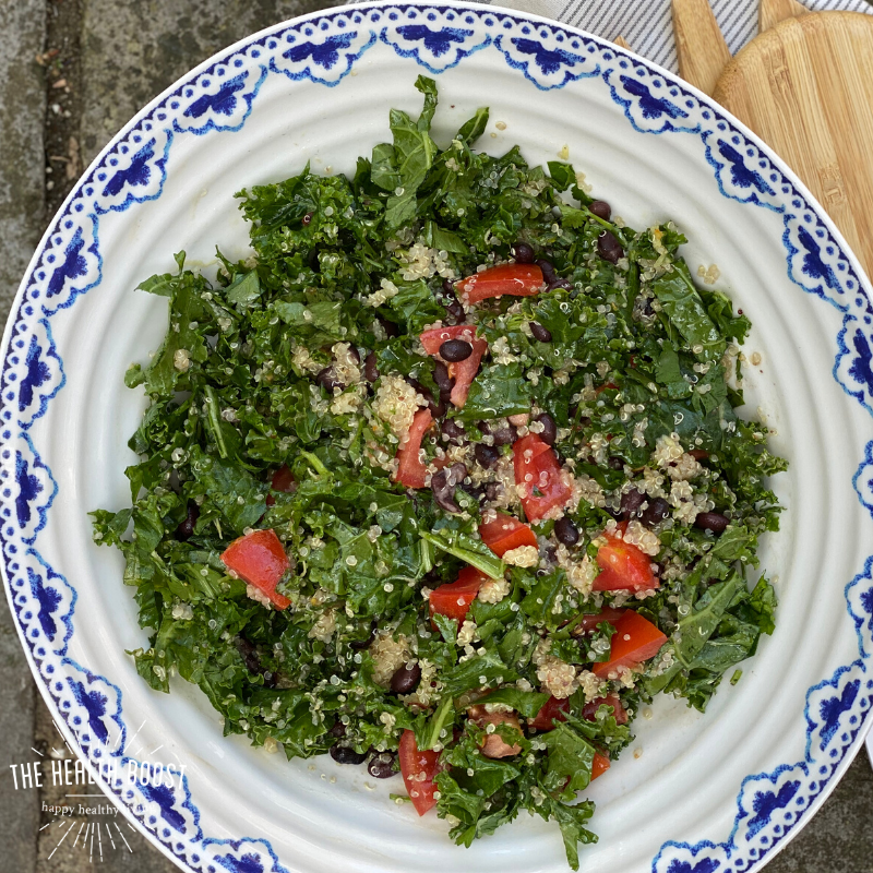 quinoa, kale and black bean salad