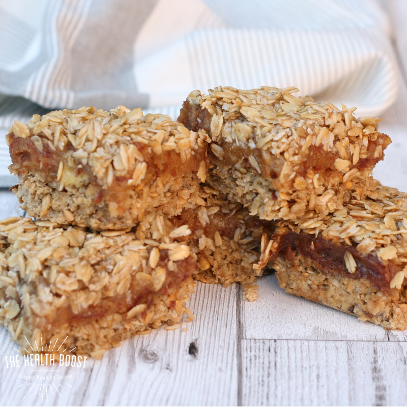 Banana and date crumble bars