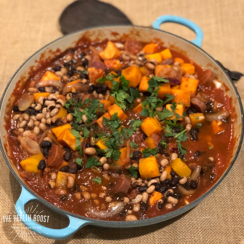 Butternut and black bean spicy one-pot