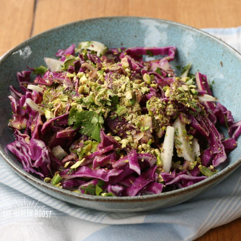 red cabbage and fennel slaw