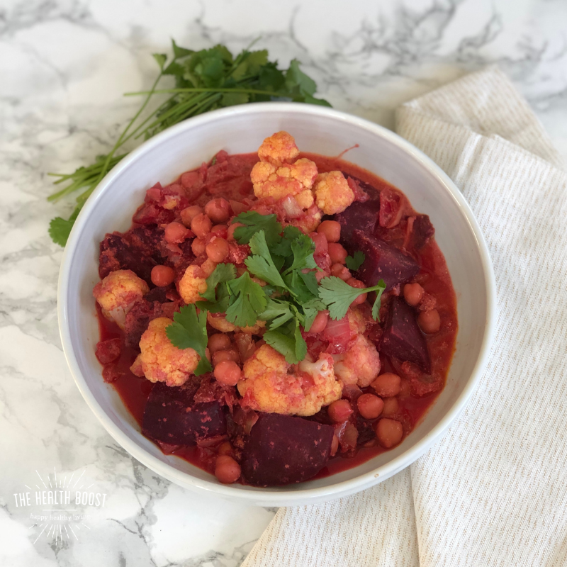 roasted beetroot &amp; chickpeas recipe