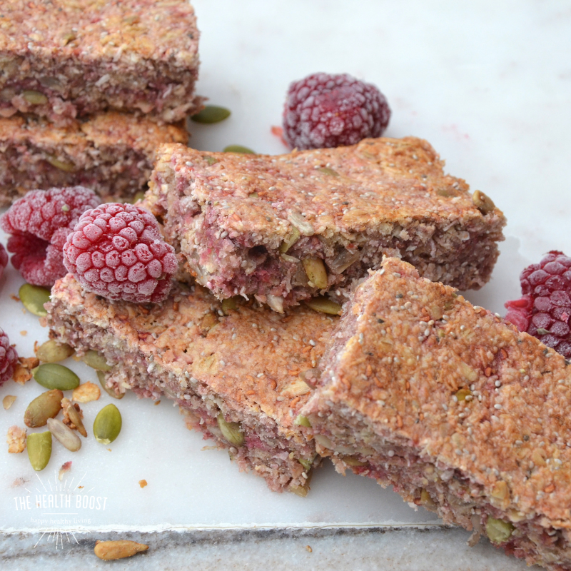 Grab &amp; go raspberry granola bars