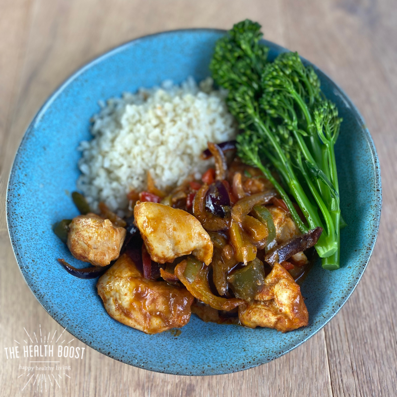 Miso chicken with cauliflower rice
