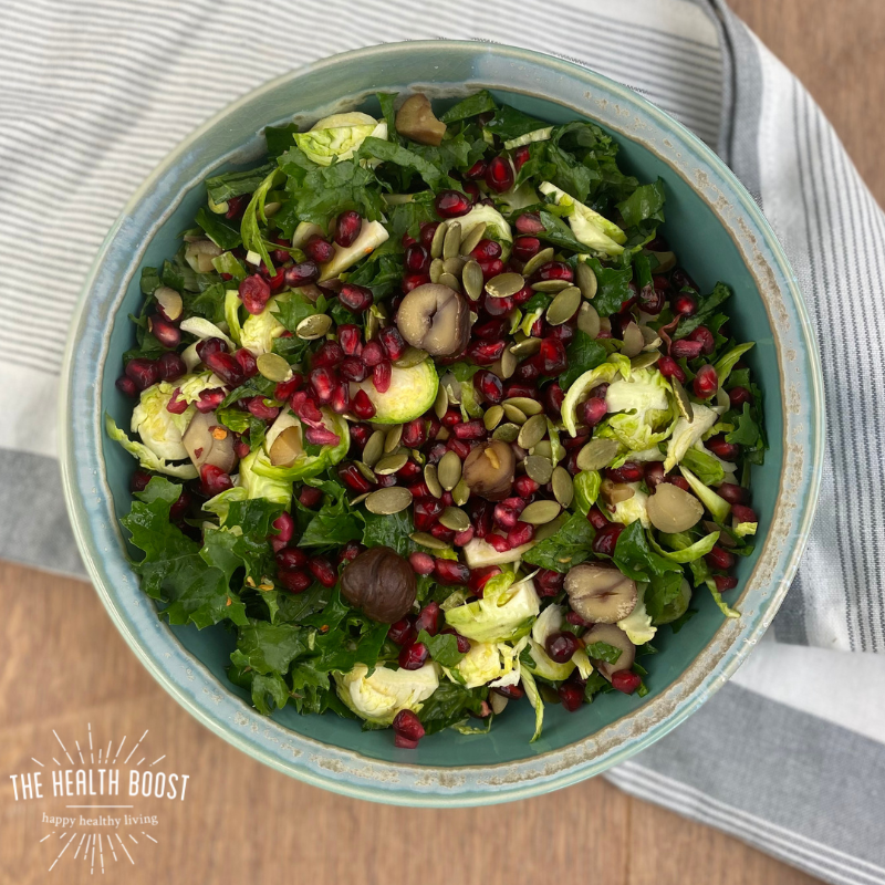 raw sprout and kale salad