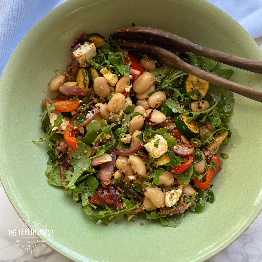 butterbean salad with chargrilled vegetables