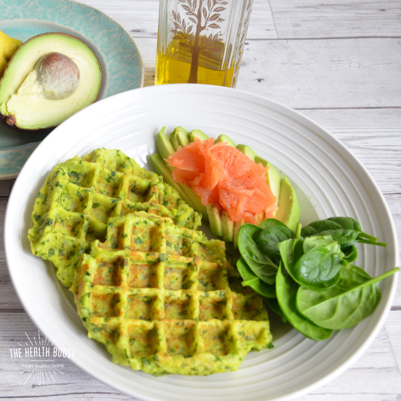 potato &amp; spinach waffle