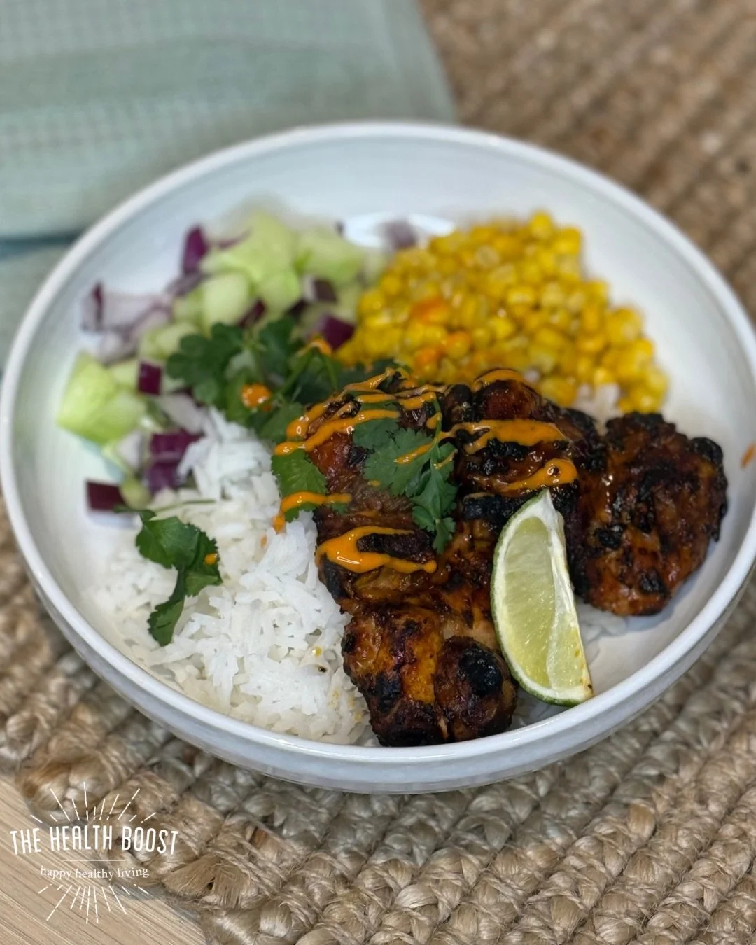 🌶️𝐇𝐎𝐓 𝐇𝐎𝐍𝐄𝐘 &amp; 𝐋𝐈𝐌𝐄 𝐀𝐈𝐑 𝐅𝐑𝐘𝐄𝐑 𝐂𝐇𝐈𝐂𝐊𝐄𝐍 𝐁𝐎𝐖𝐋🍛

Who doesn&rsquo;t like a chicken and rice bowl?
This is such a great midweek dinner without much fuss, using an airfryer.
The favours are amazing and you can serve with 