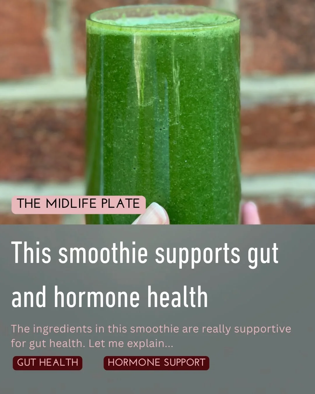 This is the smoothie I make when my gut needs a reset. 🌿⁣
⁣
Every ingredient in the 𝗟𝗲𝗮𝗻 𝗚𝗿𝗲𝗲𝗻 𝗠𝗮𝗰𝗵𝗶𝗻𝗲 𝗦𝗺𝗼𝗼𝘁𝗵𝗶𝗲 earns its place &ndash; and every single one has been chosen with your hormones in mind.⁣
⁣
Swipe to see exactly 
