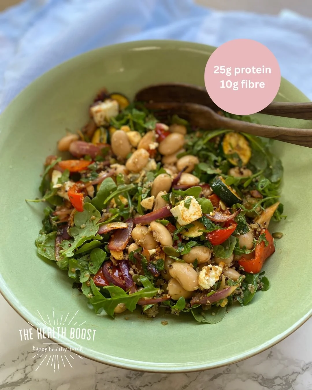 The sun is coming later this week!!⁣
⁣
I know, only a little excited.⁣
⁣
I&rsquo;ll be enjoying lots of salads such as this 𝗕𝘂𝘁𝘁𝗲𝗿𝗯𝗲𝗮𝗻 𝗮𝗻𝗱 𝗖𝗵𝗮𝗿𝗴𝗿𝗶𝗹𝗹𝗲𝗱 𝗩𝗲𝗴𝗲𝘁𝗮𝗯𝗹𝗲 𝗦𝗮𝗹𝗮𝗱.⁣
⁣
If you need a little more protein to hit 