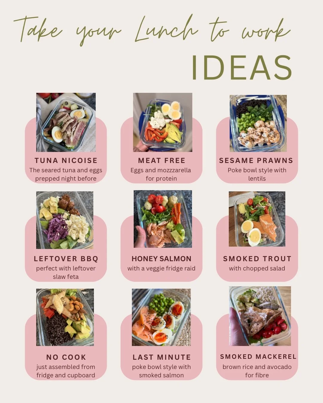 📌𝐋𝐎𝐕𝐄𝐋𝐘 𝐋𝐔𝐍𝐂𝐇 𝐏𝐑𝐄𝐏 𝐈𝐃𝐄𝐀𝐒! 

Following on from Kat&rsquo;s post about making your lunch work better for you, I though I&rsquo;d do a round up of a few lunches I prepare for myself to take to the studio.

👍🏻𝐅𝐨𝐫 𝐭𝐡𝐨𝐬𝐞 𝐨𝐟