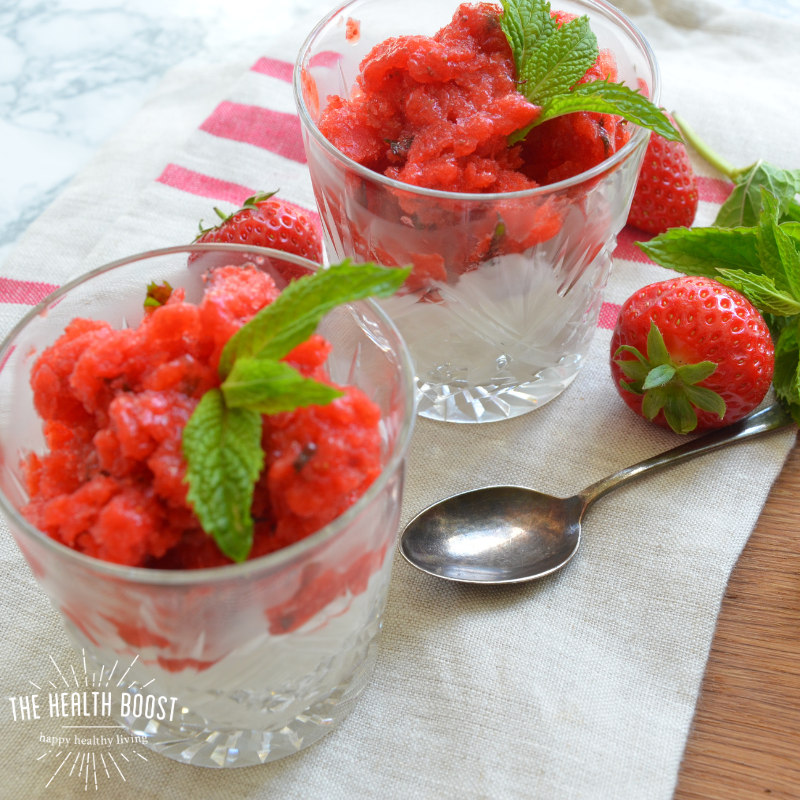 strawberry &amp; mint granita