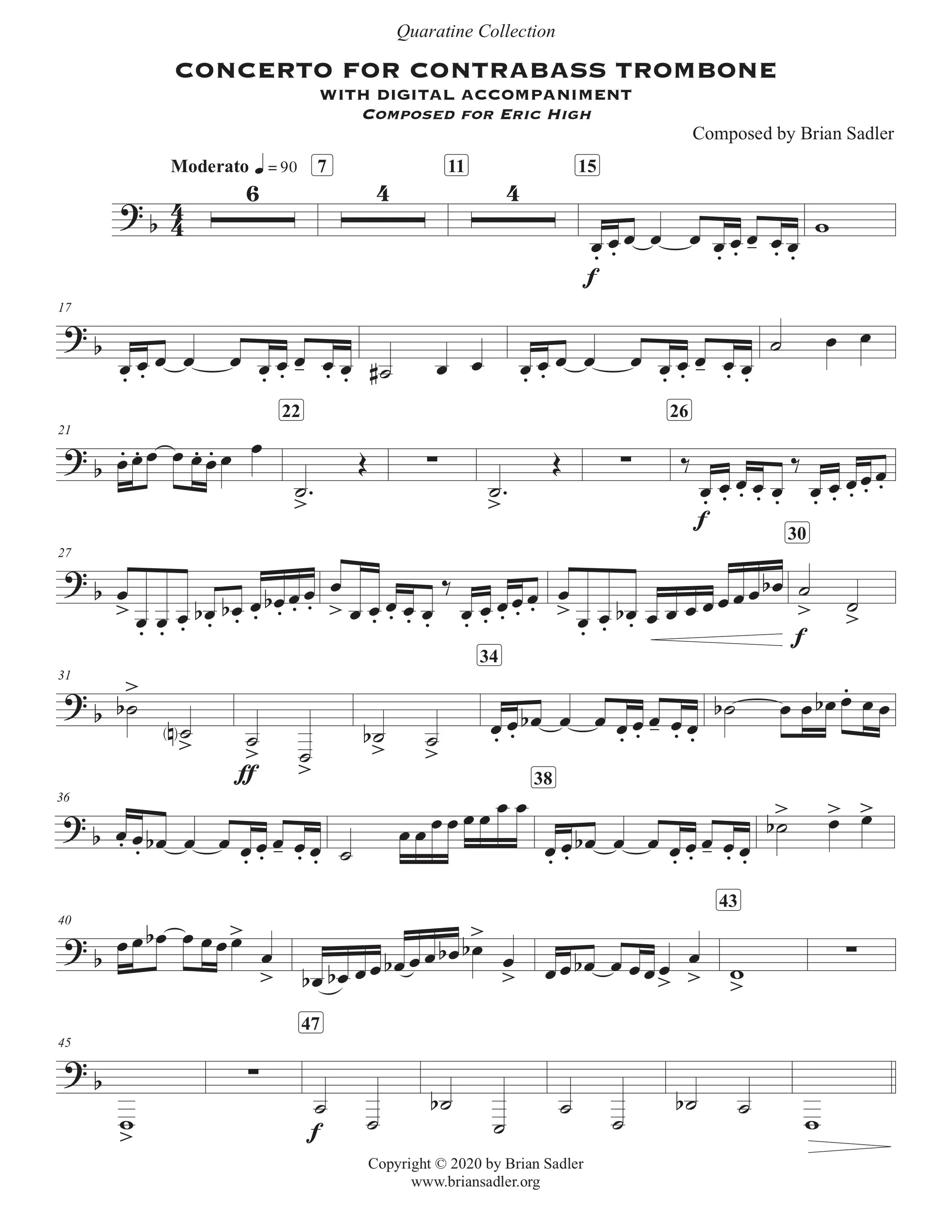 Concerto for Contrabass Trombone (Now With Trombone Quartet!) — Brian