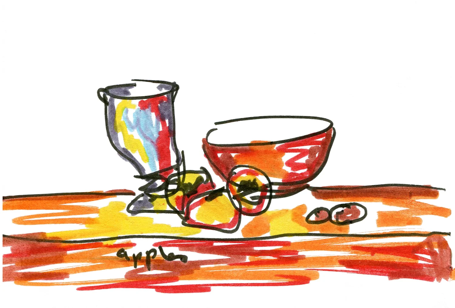 Drawing. Apples