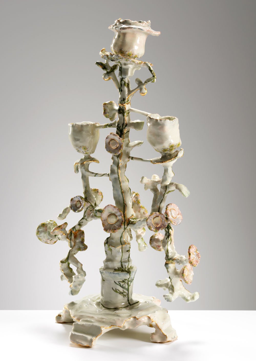 Tall Candelabra with Flowers