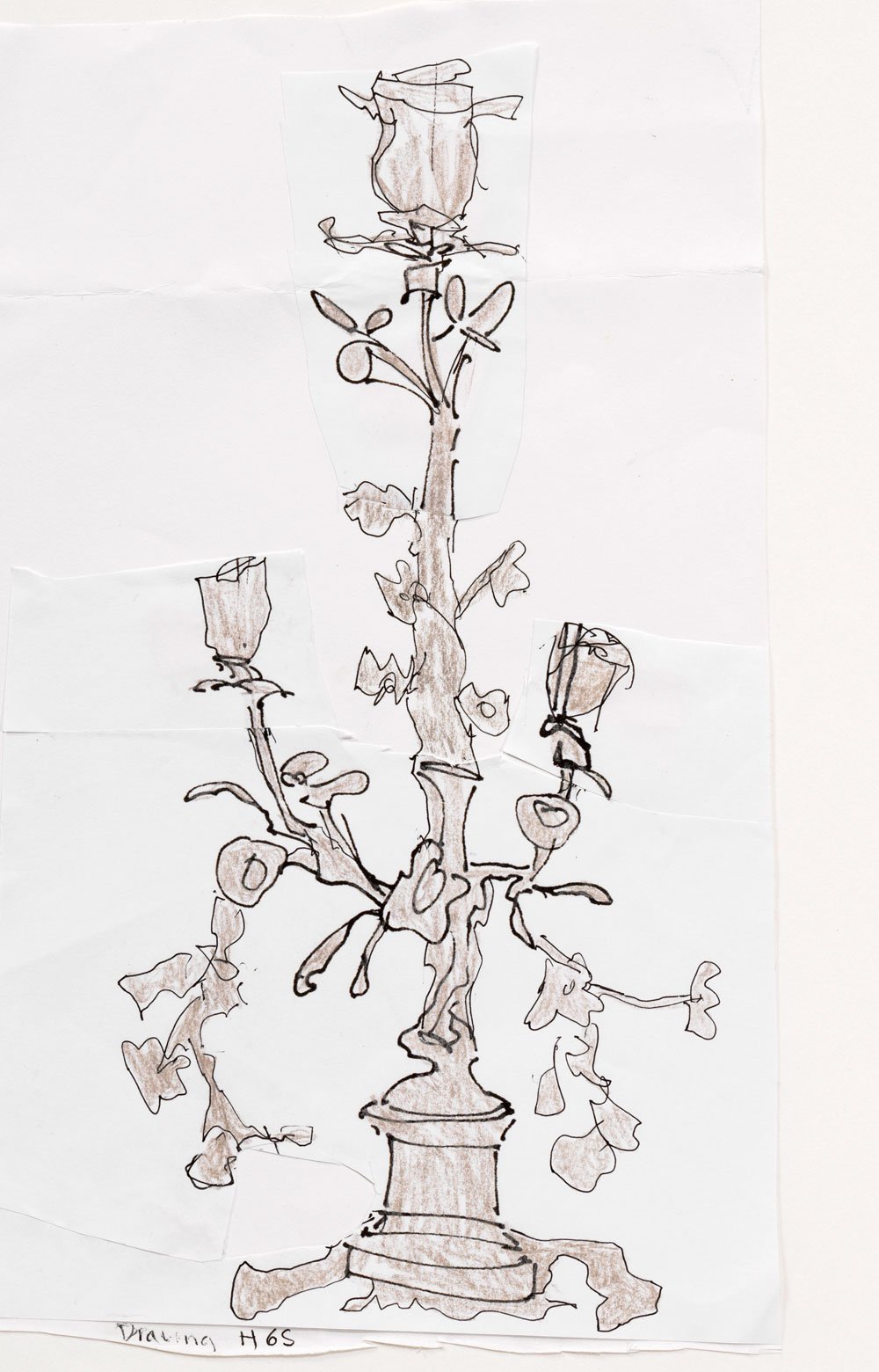 Tall Candelabra with Flowers