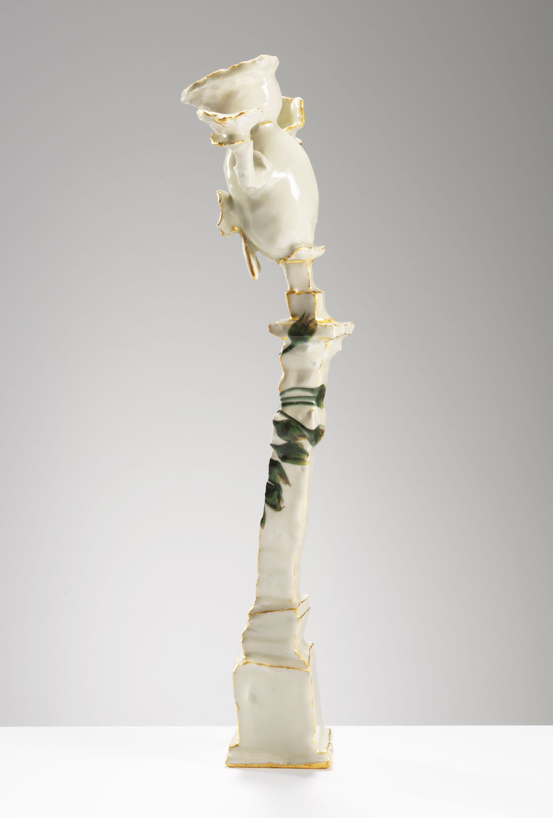 Single Bent Candelabra with Arms & Green Plant