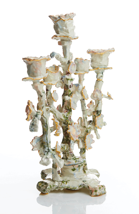 Candelabra with Vines & Flowers