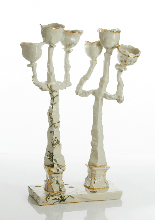 Pair Candlesticks on Plinth
