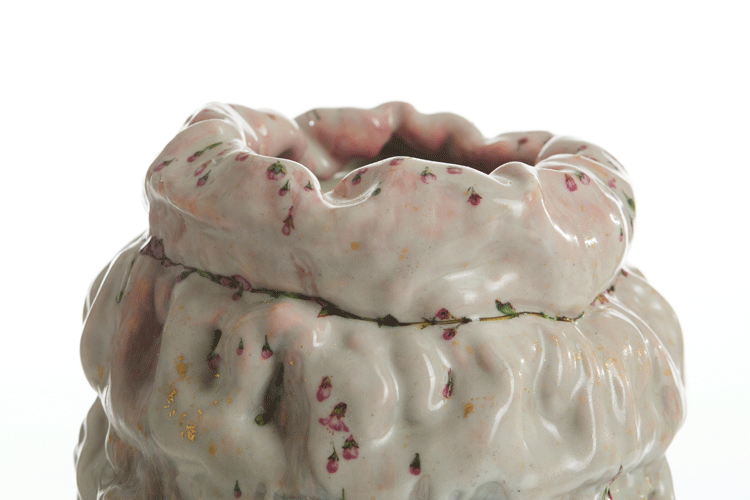  Shiny Dripping  Crumpled  with Tiny Pink Flowers