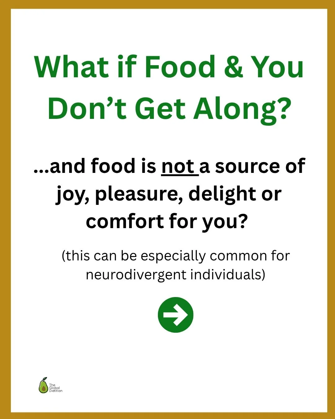 I posted yesterday about some of the joys of food and the inherent celebration, comfort and connection that&rsquo;s often involved with eating. While this is true for many people, food definitely isn&rsquo;t fun, joyous, delightful for comforting for