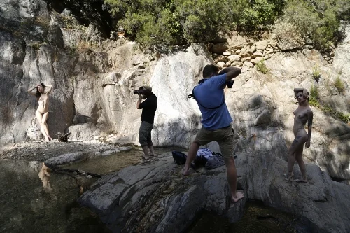 Each photographer has quality time with Renée and the models.
