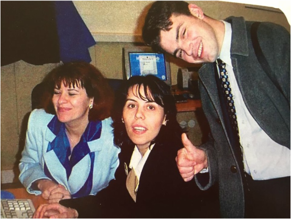 Monica Secosan, Adela Dinu and Sile Moldovan in 2000, APoWeR team (left to right)