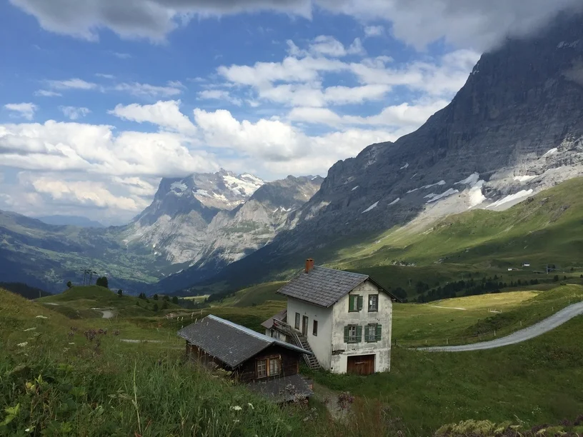 View of the Eiger and Jungfrau Mountains, Swiss Alps