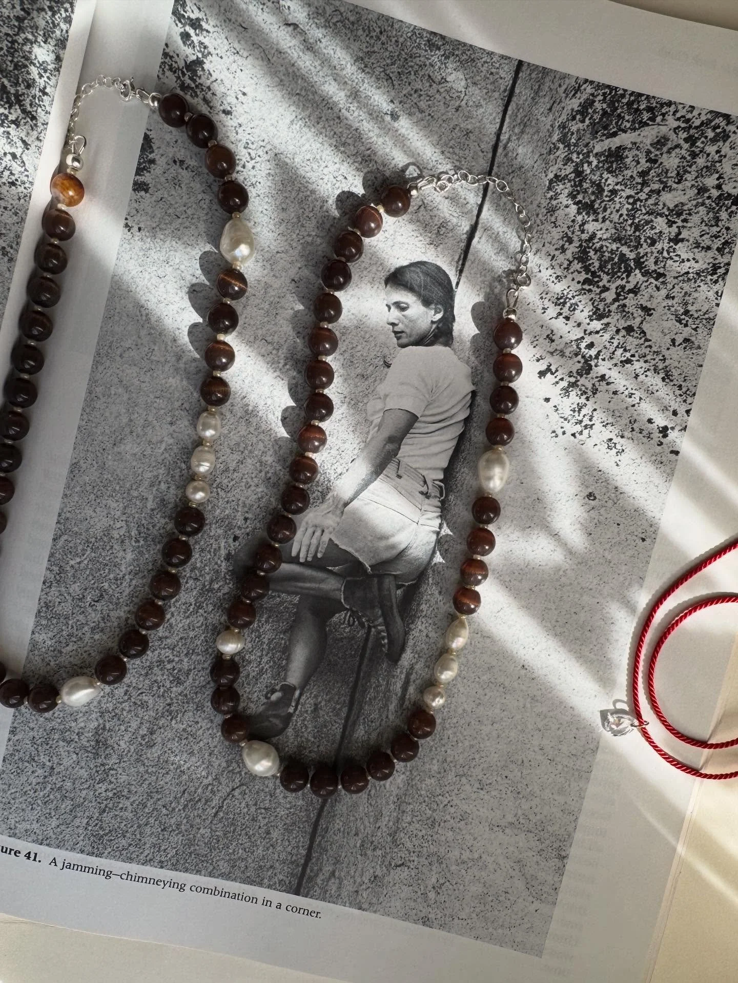 ☕️+ 🦪 

Coffee Pearl Necklace with sterling silver components