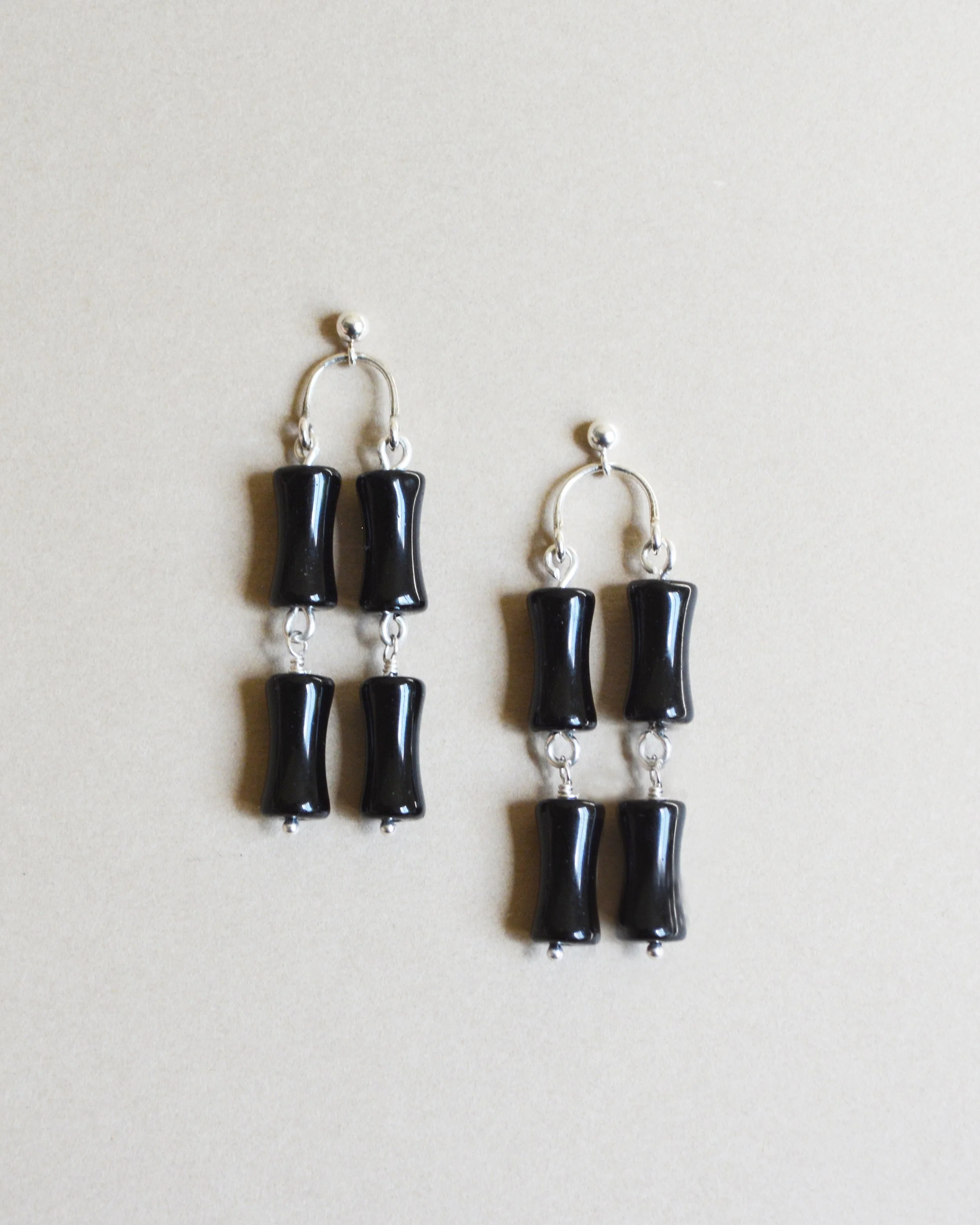 Onyx Bamboo Dangles
