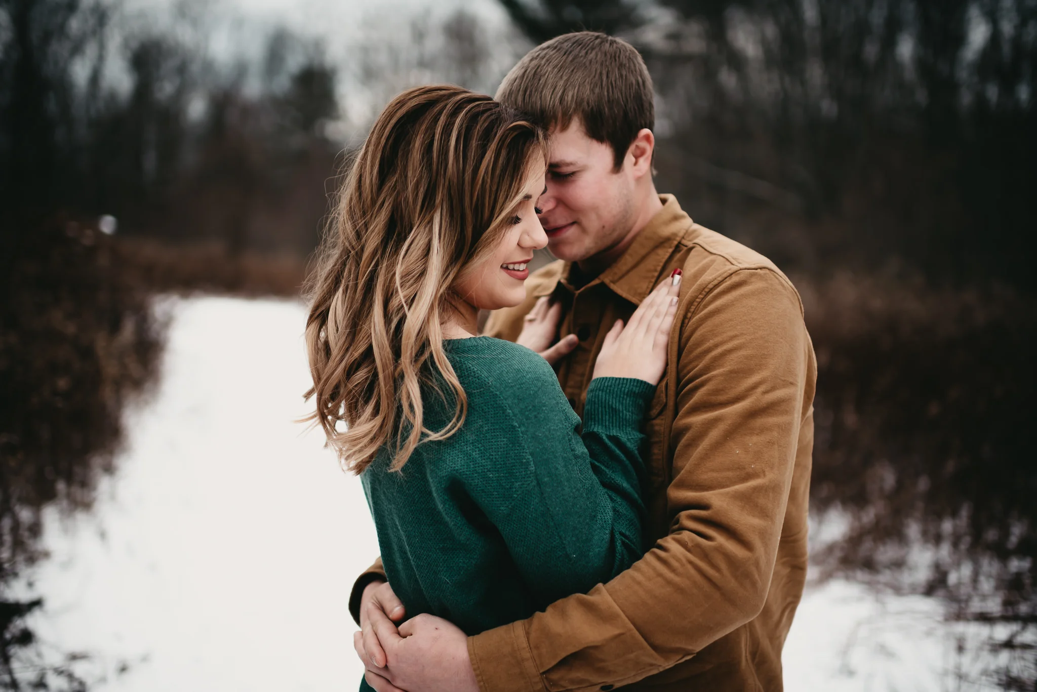 Snowy engagement session in Easton, PA by wedding & engagement photographer in Easton NEPA