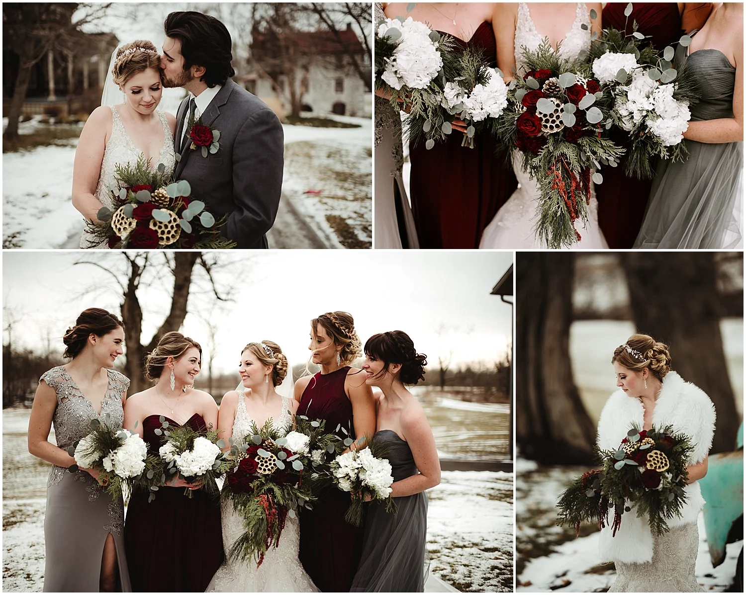 Winter wedding in the snow by NEPA Wedding Photographer