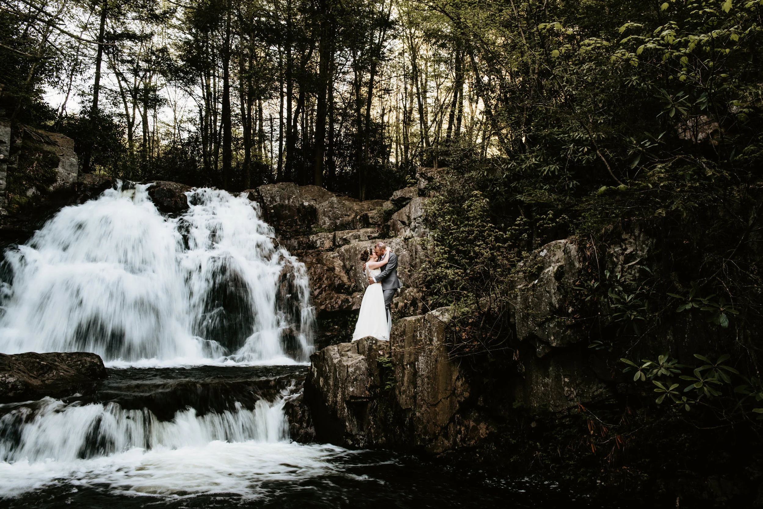 NEPA Elopement Photographer at Hawk Falls at Hickory Run State Park in White Haven, PA
