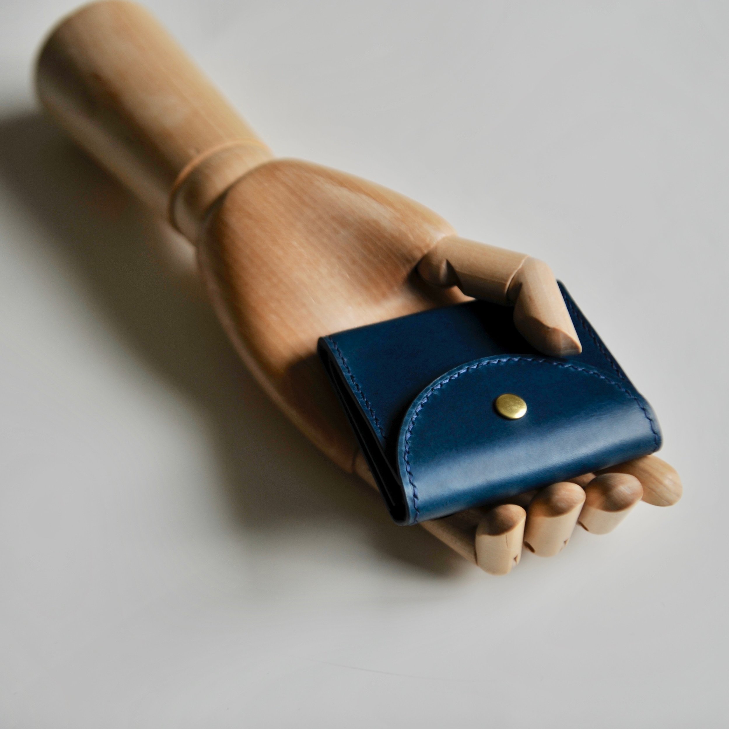 buttoned card case blue