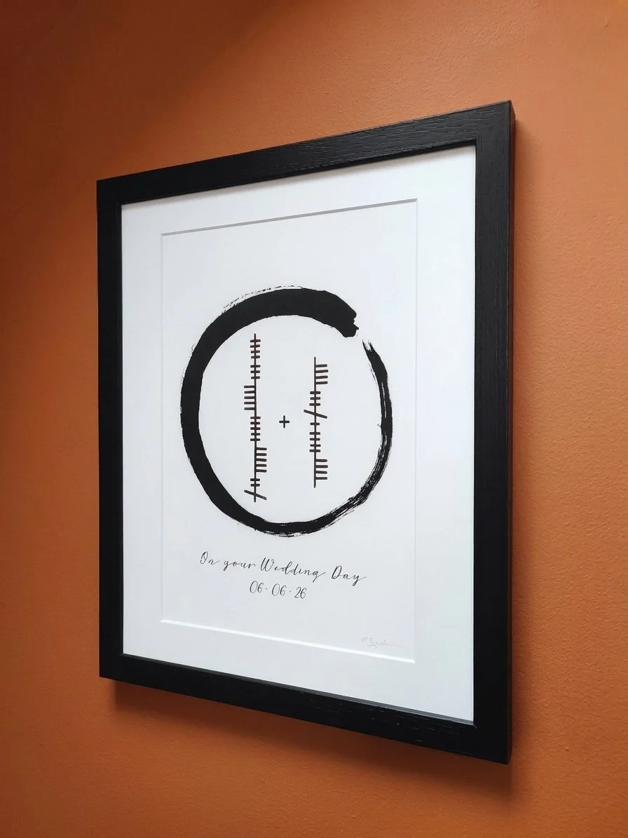 Enso framed ogham artwork.jpeg