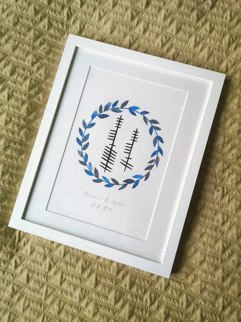 Wedding Inscription in Wreath