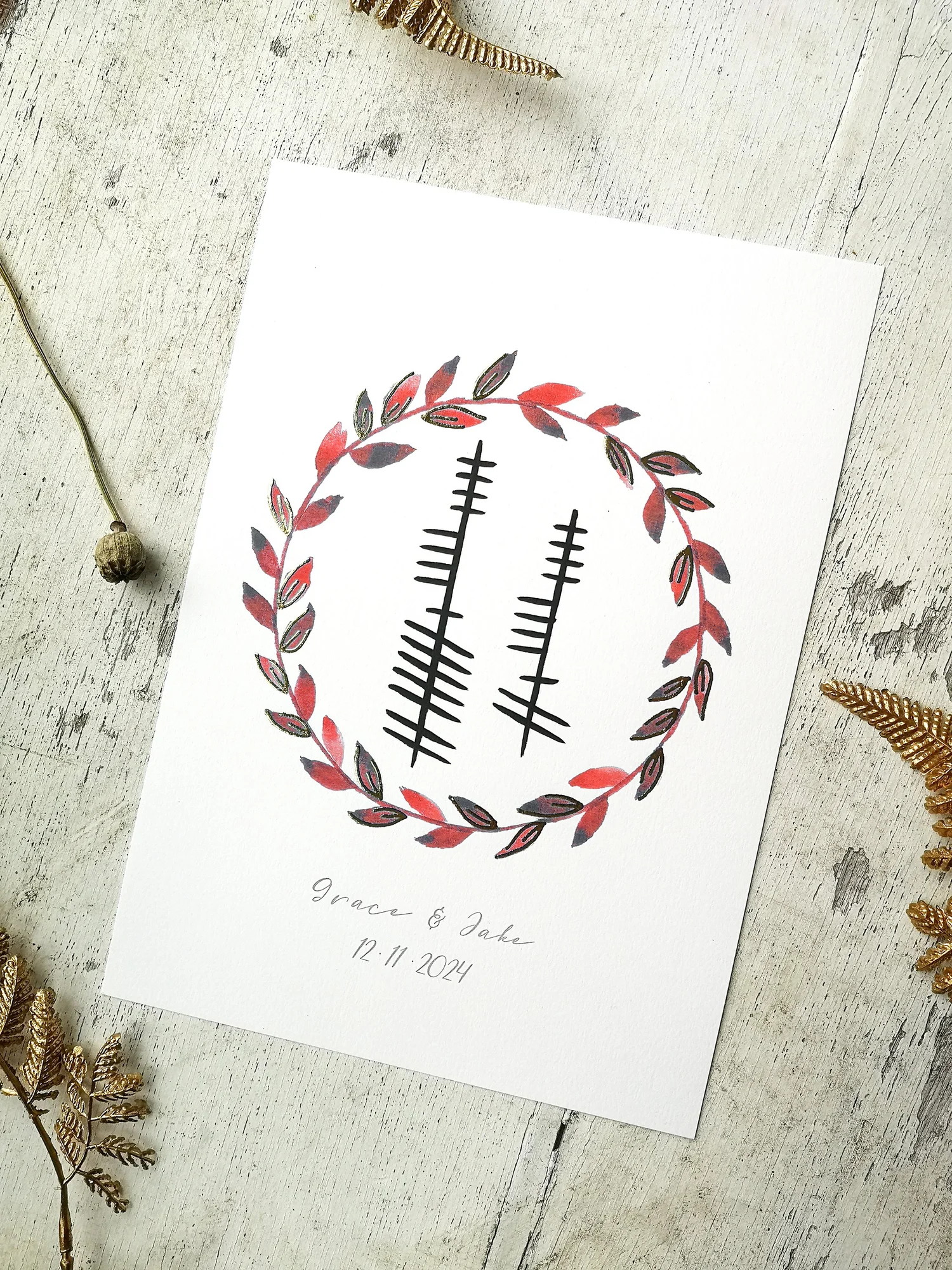 Wreath Inscription Baseball wedding quotes | Honestweddingadvice.com