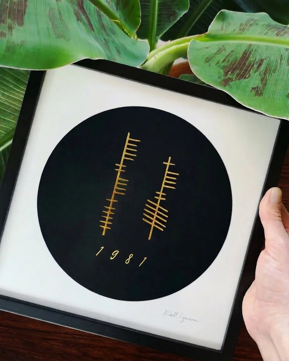 Round ogham artwork black frame leaves.jpeg