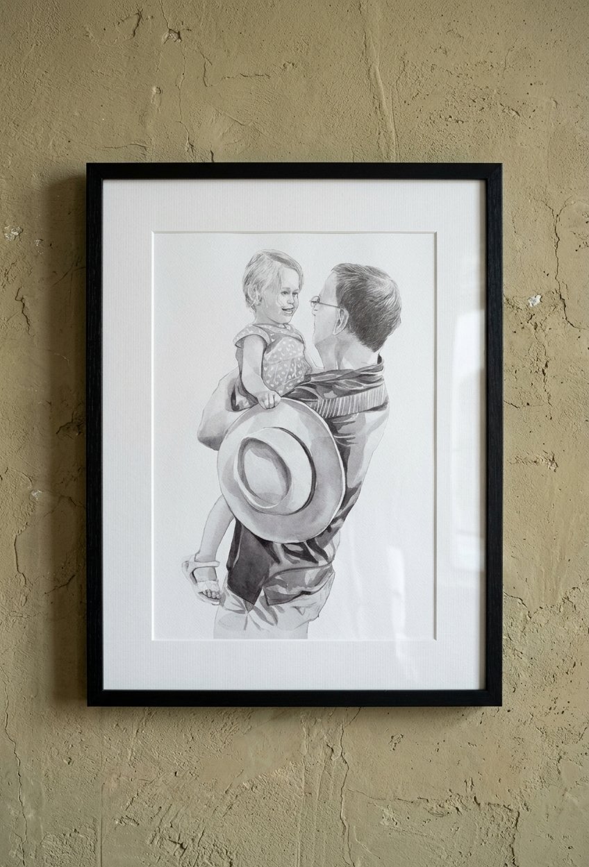 Medium black and white portrait (A4).