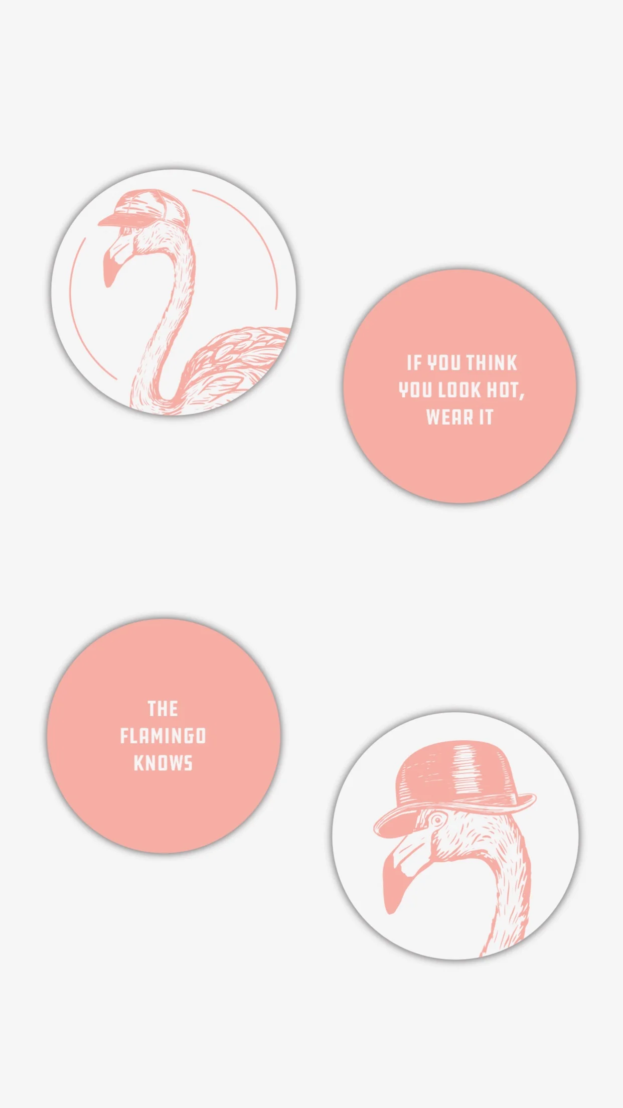 Flamingos on coasters