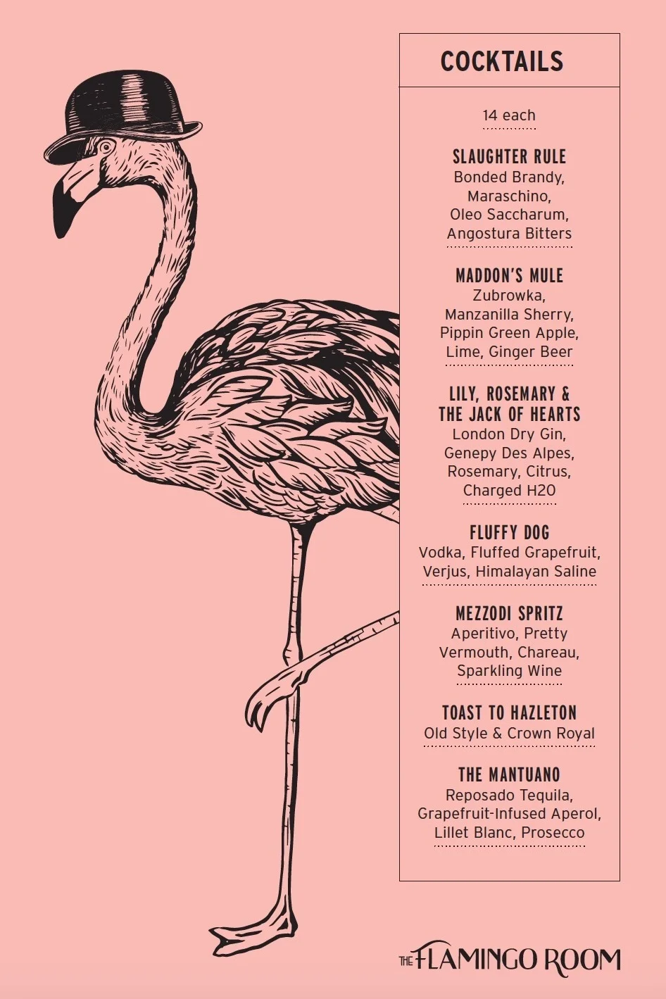 Illustration on drink menu