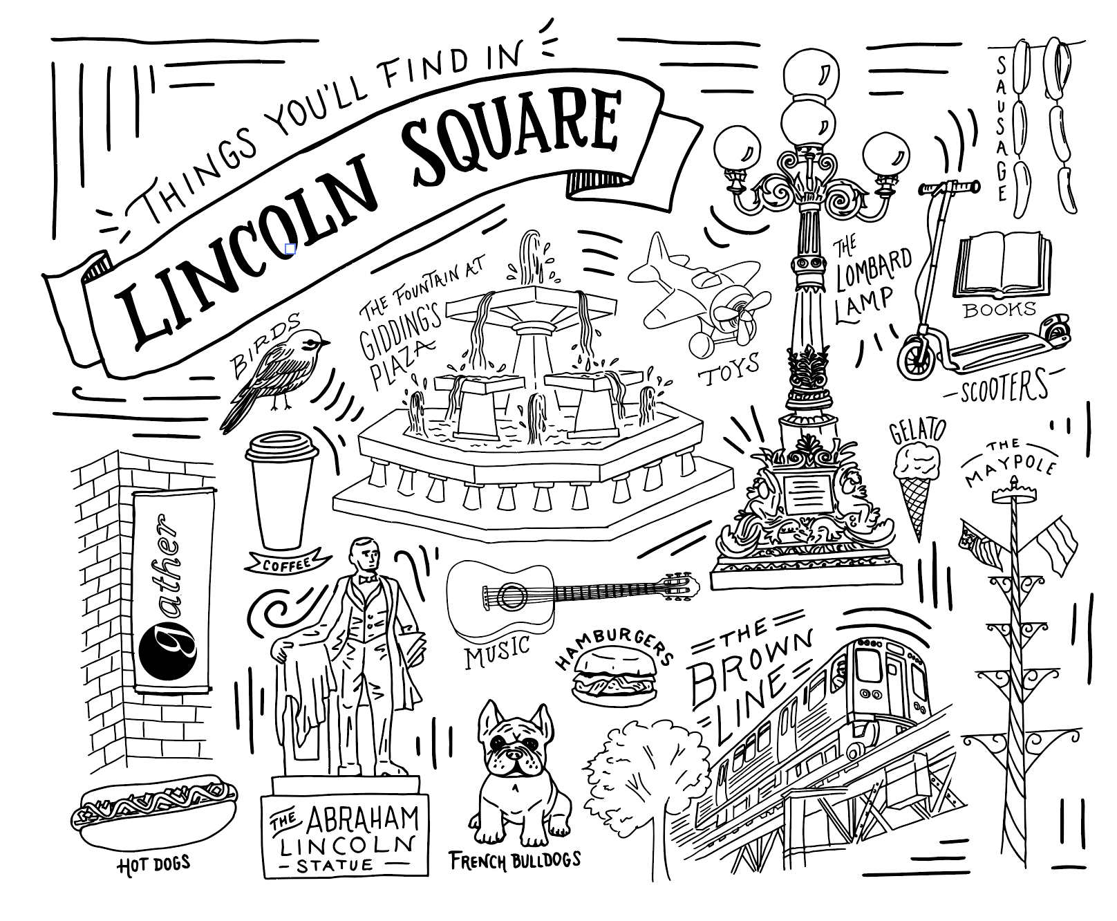 Concept for Gather's coloring page for kids.