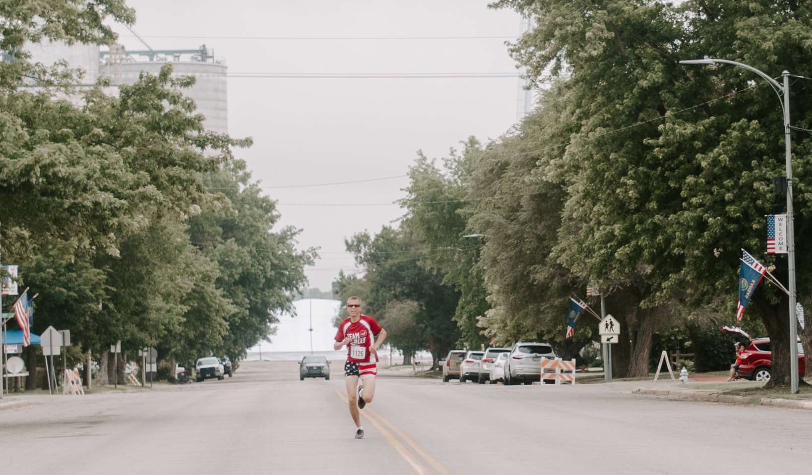 Heath Larson from Wichita comes down the home stretch to finish second in the men’s race.