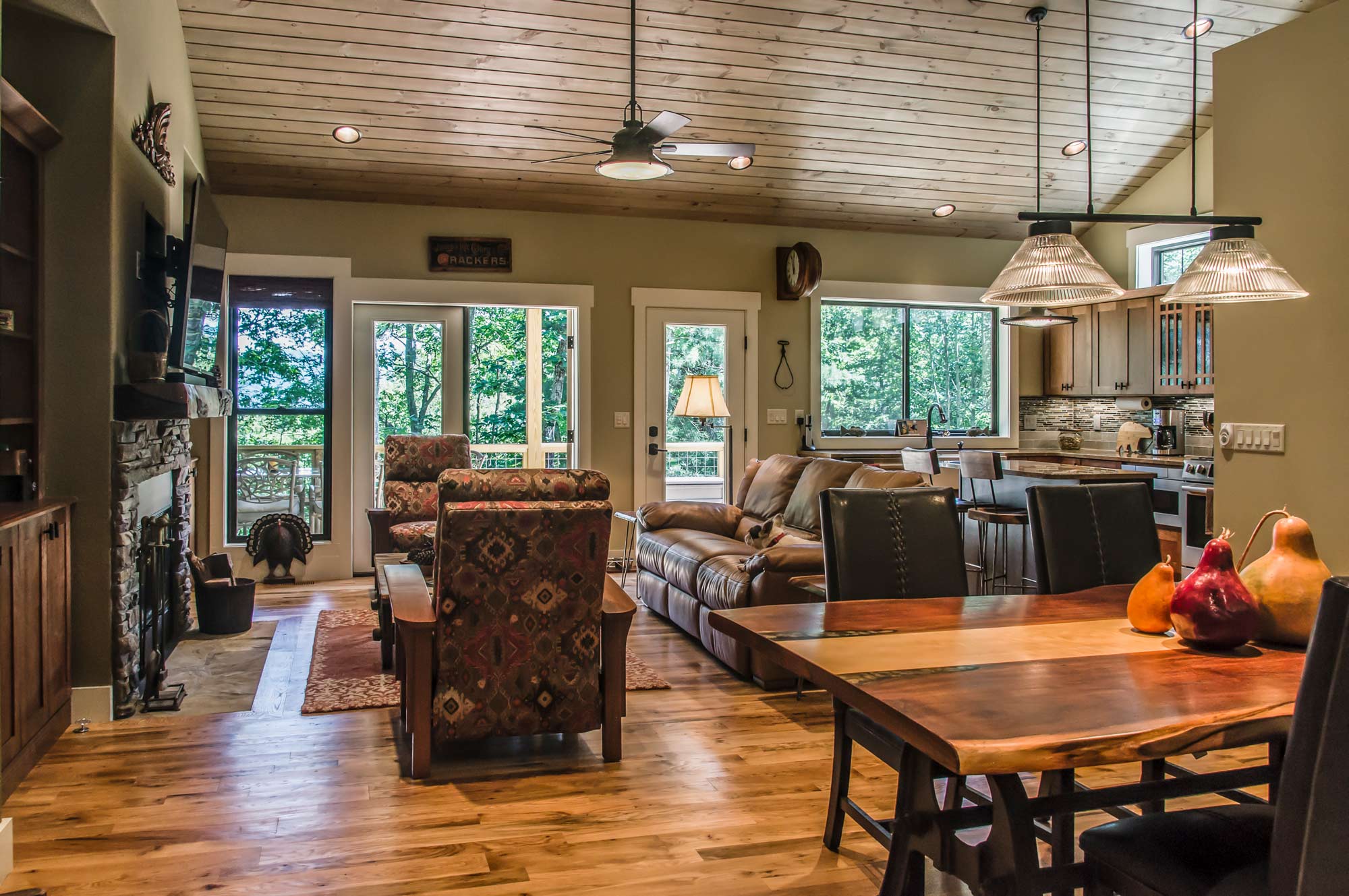Interior View of Transitional Mountainside Home