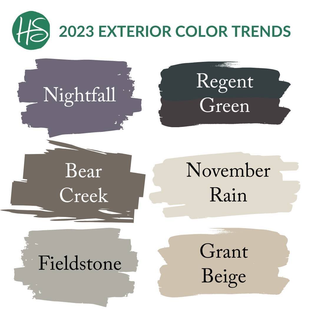 Refresh your home's look and give it more curb appeal with new exterior paint!⁠
⁠
For inspiration 💡, here are six hues we love from Benjamin Moore. Which do you love?⁠
⁠
Try out a sample before you begin painting because how they look on your home c